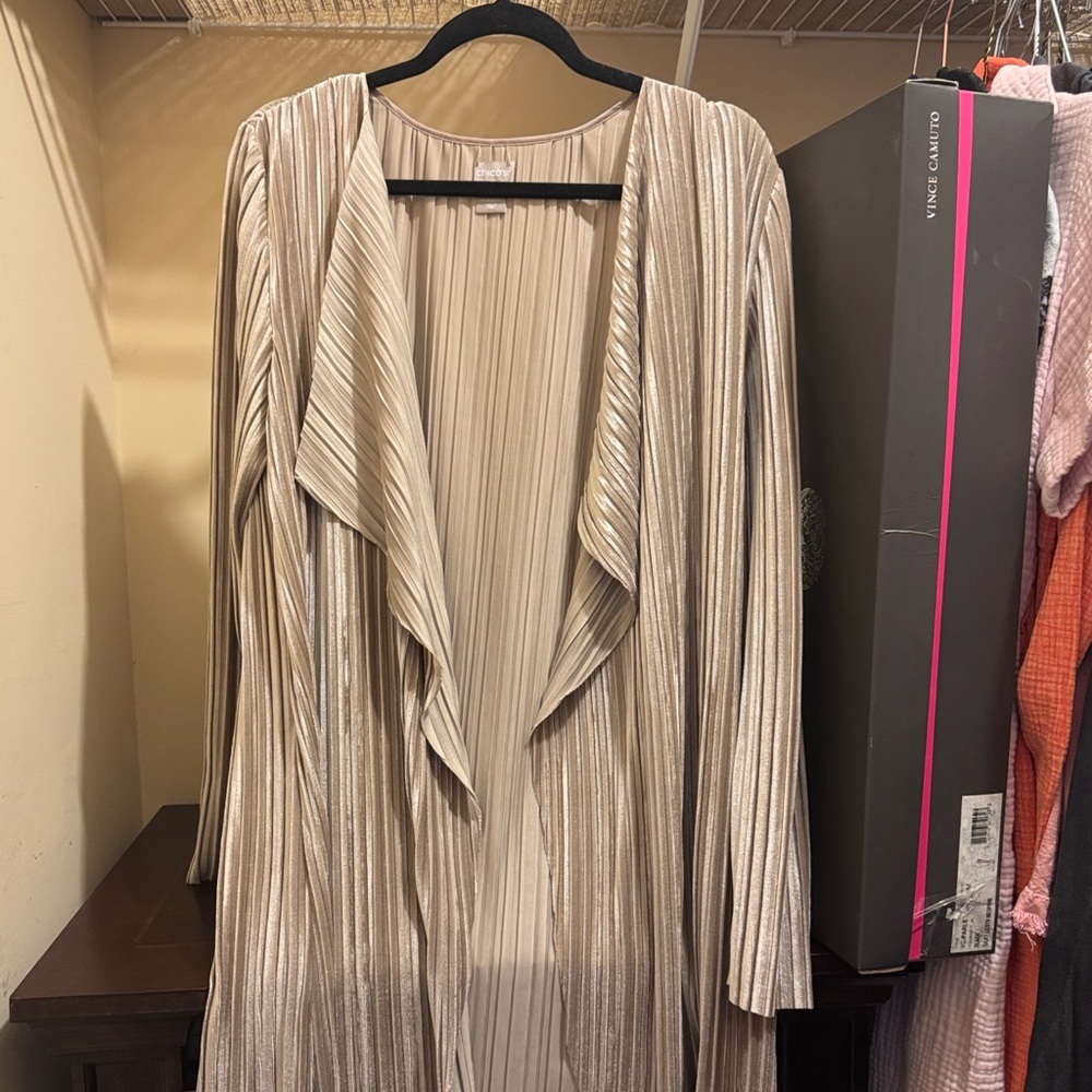 Velvet Pleated Duster